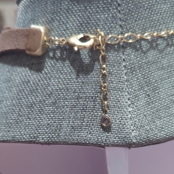 Large Statement Leather & Gold-Tone Heart Necklace – Double Strand Cord - Picture 9 of 14